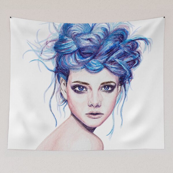 Item preview, Blue Haired Girl designed and sold by Joanna Albright.