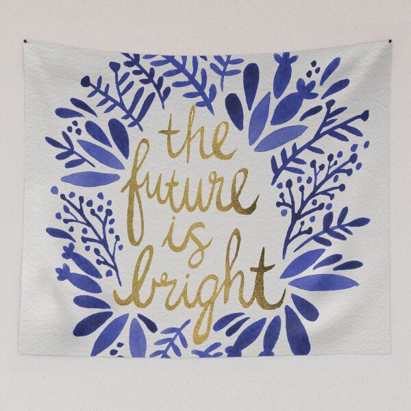 Item preview, The Future is Bright – Navy & Gold designed and sold by Cat Coquillette.