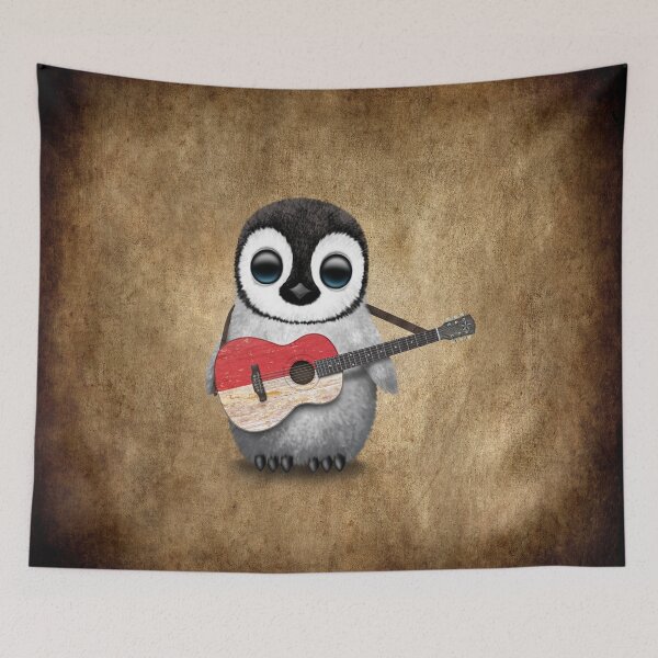 Item preview, Baby Penguin Playing Monaco Flag Guitar designed and sold by JeffBartels.