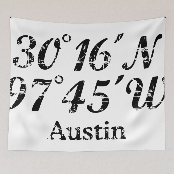 Artikelvorschau, Koordinaten von Austin, Texas entworfen und verkauft von theshirtshops.