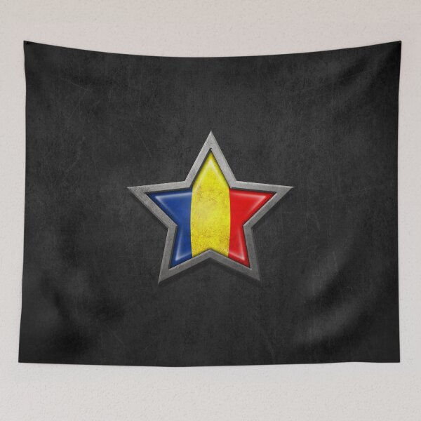 Item preview, Romanian Flag Inside of an Aged and Scratched Star designed and sold by JeffBartels.