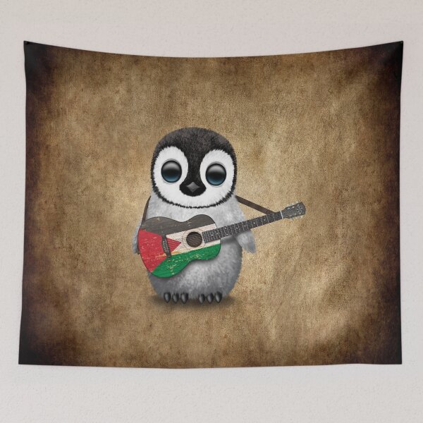Item preview, Baby Penguin Playing Palestinian Flag Guitar designed and sold by JeffBartels.