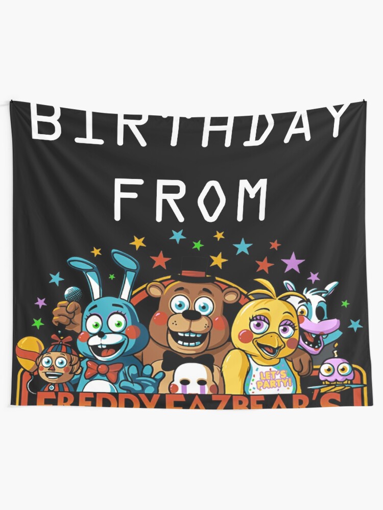 Tentures Joyeux Anniversaire De La Pizza De Freddy Fazbear Par S Snuggle Bug Redbubble