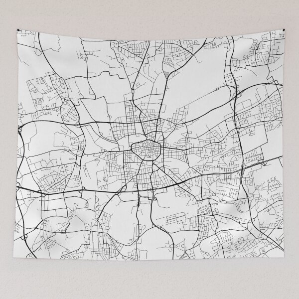 Item preview, Dortmund Map, Germany - Black and White designed and sold by MainStreetMaps.