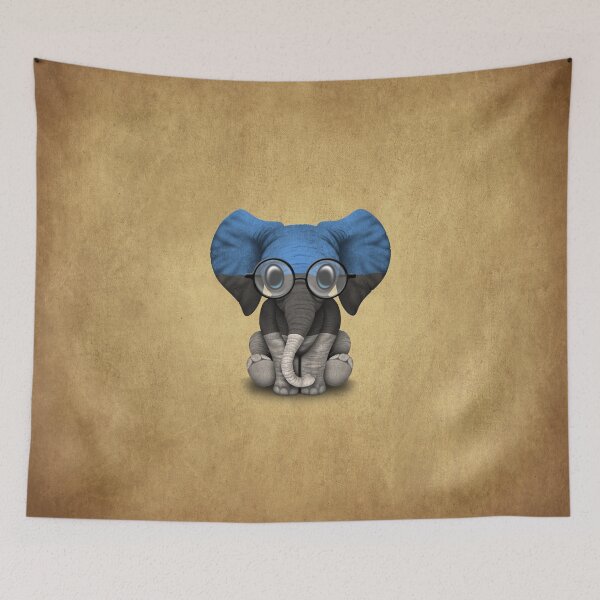 Item preview, Baby Elephant with Glasses and Estonian Flag designed and sold by JeffBartels.