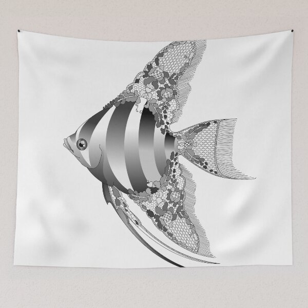 Item preview, Chantilly Lace Angel Fish designed and sold by BlissAndKittens.