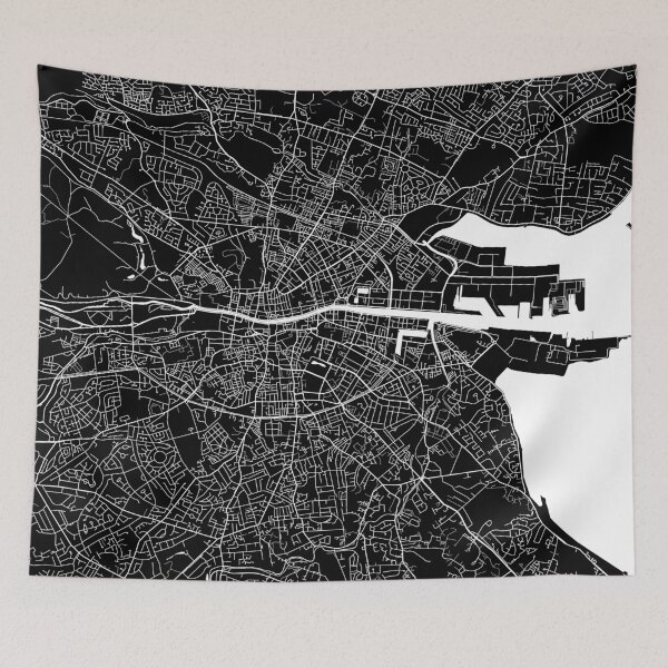 Item preview, Dublin Map (Black) designed and sold by CartoCreative.