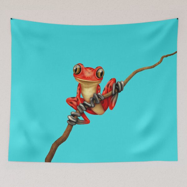 Item preview, Cute Red Tree Frog on a Branch designed and sold by JeffBartels.