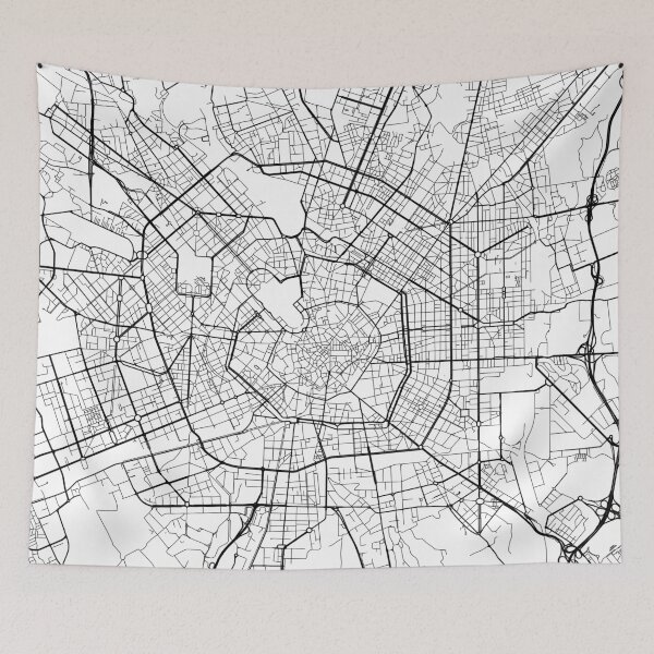 Item preview, Milan Map, Italy - Black and White designed and sold by MainStreetMaps.