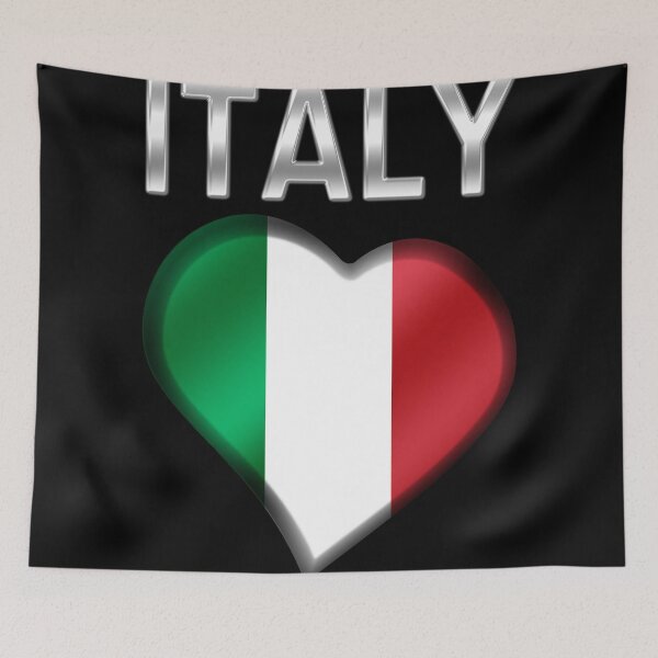 Item preview, Italy - Italian Flag Heart & Text - Metallic designed and sold by Graphix.