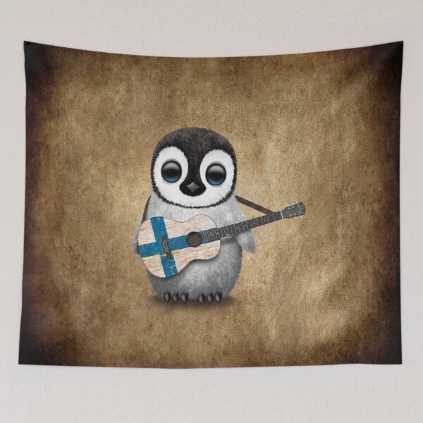 Item preview, Baby Penguin Playing Finnish Flag Guitar designed and sold by JeffBartels.