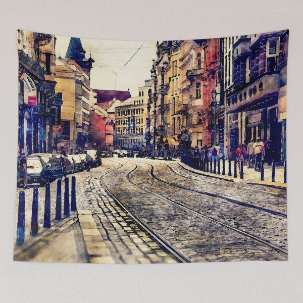Item preview, Prague street watercolor designed and sold by JBJart.