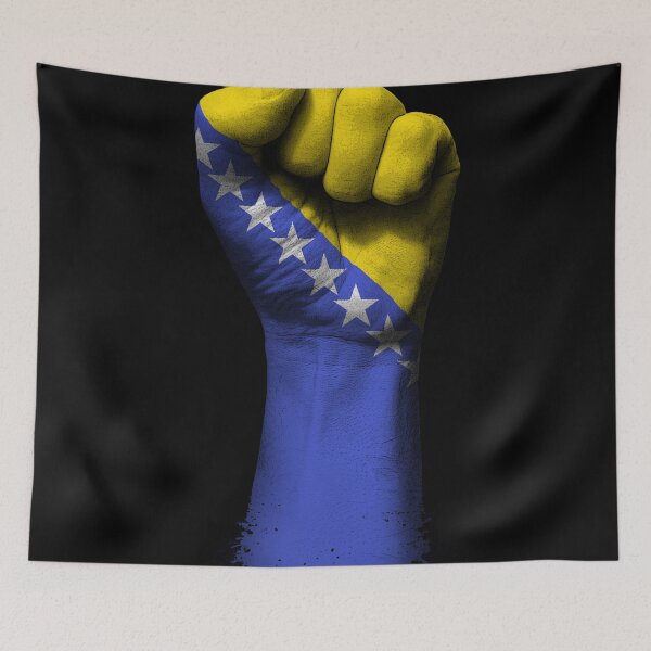 Item preview, Flag of Bosnia Herzegovina on a Raised Clenched Fist  designed and sold by JeffBartels.