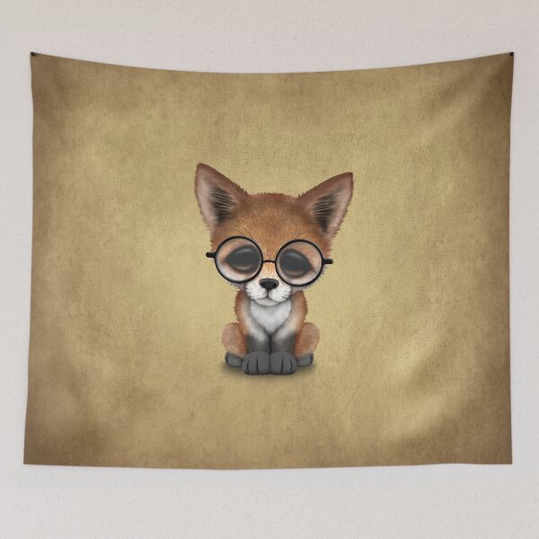 Item preview, Cute Red Fox Cub Wearing Glasses  designed and sold by JeffBartels.