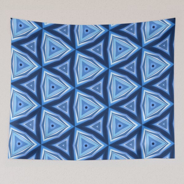 Item preview, Abstract Triangle Blue Pattern designed and sold by cinema4design.