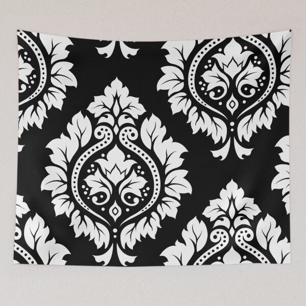 Item preview, Decorative Damask Art I White on Black designed and sold by NataliePaskell.