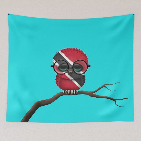 Item preview, Nerdy Trinidad and Tobago Baby Owl on a Branch designed and sold by JeffBartels.