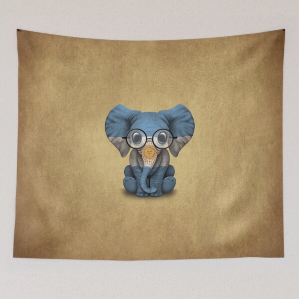 Item preview, Baby Elephant with Glasses and Argentine Flag designed and sold by JeffBartels.