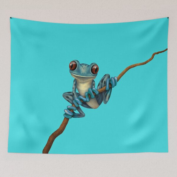 Item preview, Cute Blue Tree Frog on a Branch designed and sold by JeffBartels.