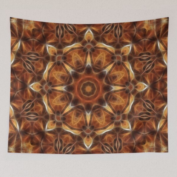 Item preview, Brown Tan Gold Kaleidoscope Art 9 designed and sold by TravelPhotoArt.