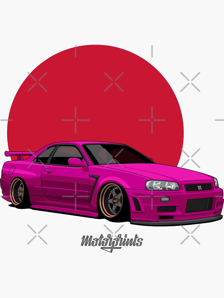 pink nissan skyline r34