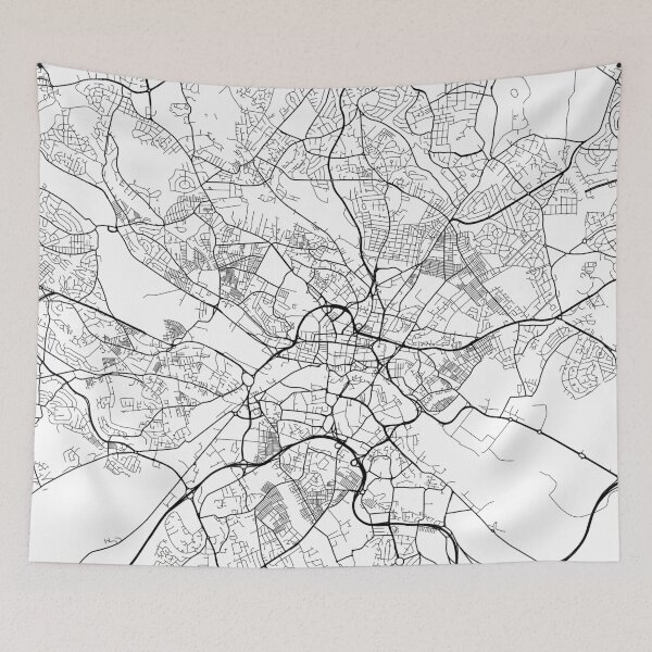 Item preview, Leeds Map, England - Black and White designed and sold by MainStreetMaps.