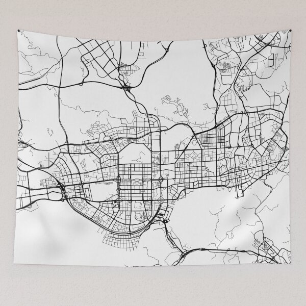 Item preview, Shenzhen Map, China - Black and White designed and sold by MainStreetMaps.
