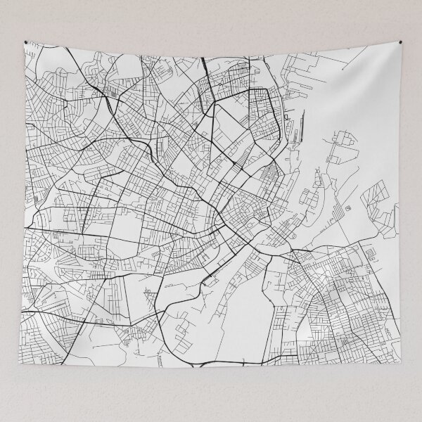 Item preview, Copenhagen Map, Denmark - Black and White designed and sold by MainStreetMaps.