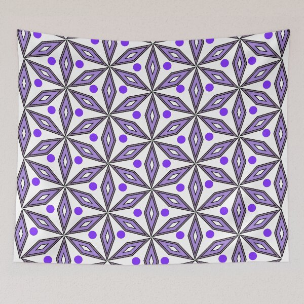 Item preview, Geometric, floral pattern in purple designed and sold by cocodes.