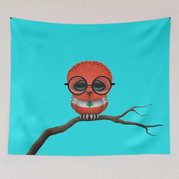 Item preview, Nerdy Lebanese Baby Owl on a Branch designed and sold by JeffBartels.