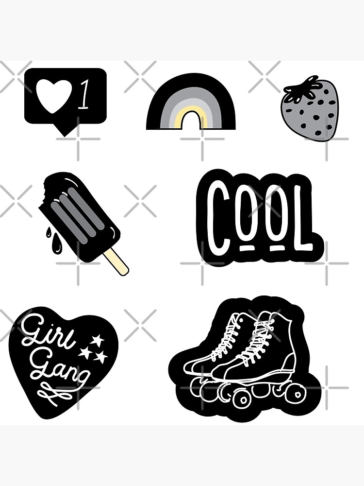 "Black and White Sticker Pack" Photographic Print for Sale by TheGoods