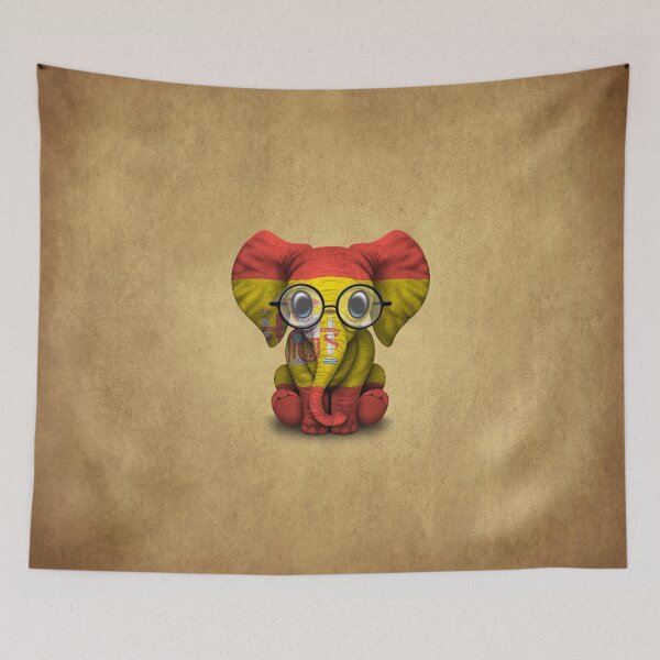 Item preview, Baby Elephant with Glasses and Spanish Flag designed and sold by JeffBartels.