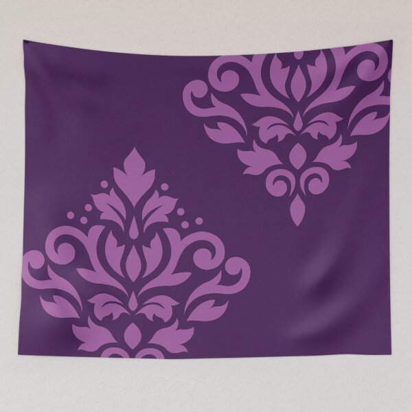 Item preview, Scroll Damask Art I Light on Dark Plum designed and sold by NataliePaskell.