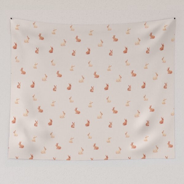 Item preview, Bunny Gathering, Soft Pink designed and sold by ThistleandFox.