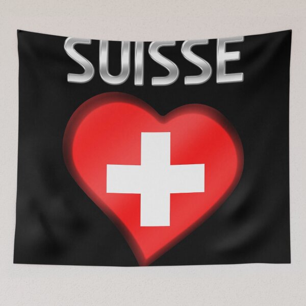 Item preview, Suisse - Swiss Flag Heart & Text - Metallic designed and sold by Graphix.