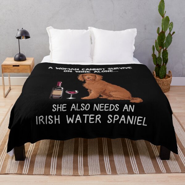 Item preview, Irish Water Spaniel and wine Funny dog designed and sold by TeeDoozy.