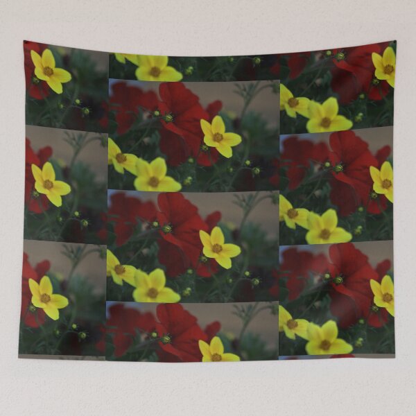 Item preview, Flowers of Red, Green and Yellow  designed and sold by LemonsandInk.