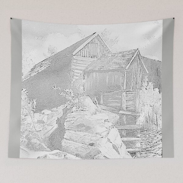 Item preview, Mill Gray - Pencil Black and White designed and sold by deleas.