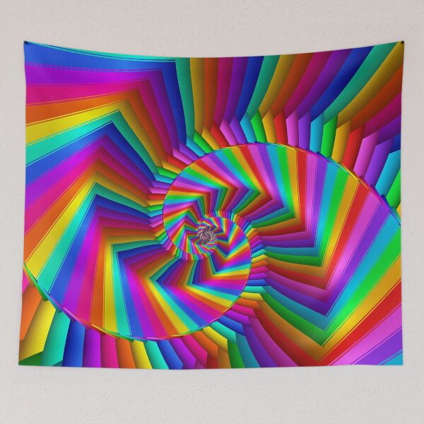 Item preview, Rainbow Stripes Fractal Spiral  designed and sold by Kitty Bitty.