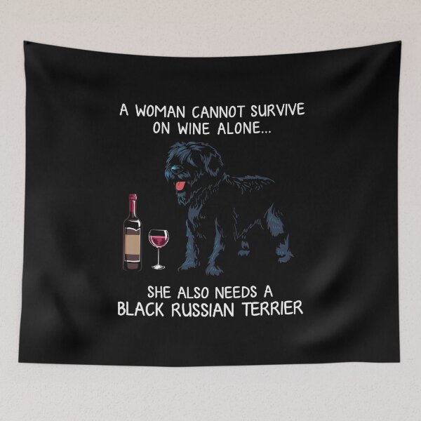 Item preview, Black Russian Terrier and wine Funny dog designed and sold by TeeDoozy.