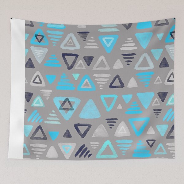 Item preview, Summer Turquoise Triangles on Grey designed and sold by micklyn.