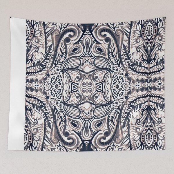 Aperçu de l'œuvre Jungle damas monochrome créée et vendue par Tangerine-Tane.