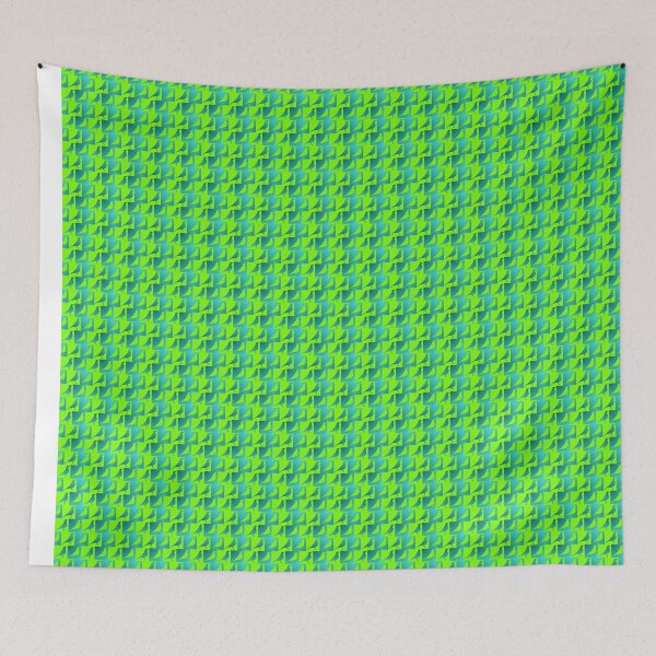 Item preview, Art deco small birds in shades of green mosaic pattern designed and sold by aapshop.