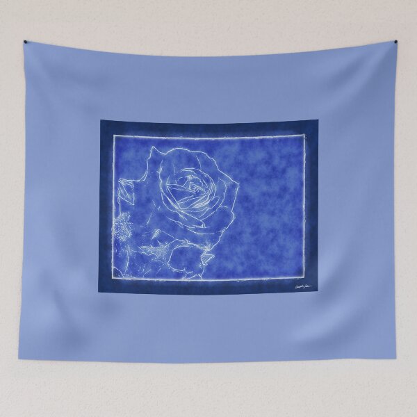 Item preview, Pink Roses in Anzures 1 Outlined Dark Blue designed and sold by TravelPhotoArt.