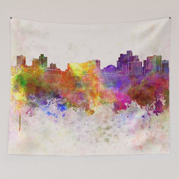 Item preview, Reno skyline in watercolor background designed and sold by paulrommer.