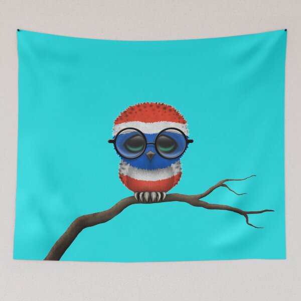 Item preview, Nerdy Thai Baby Owl on a Branch designed and sold by JeffBartels.