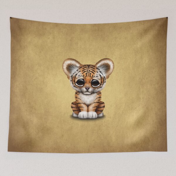 Item preview, Cute Baby Tiger Cub on Brown designed and sold by JeffBartels.