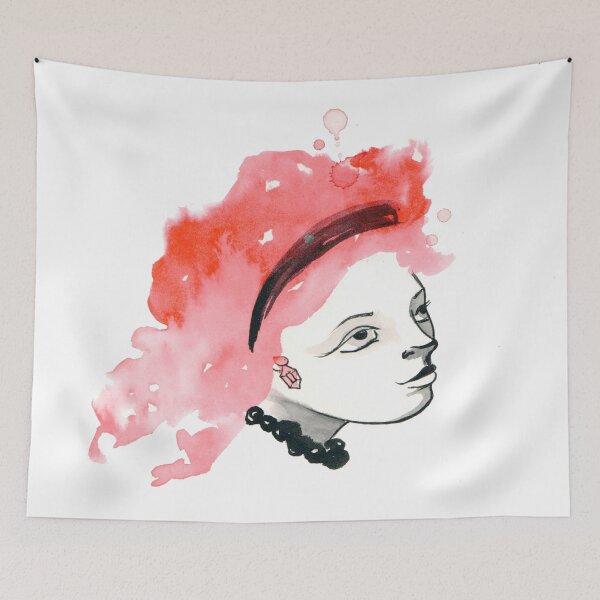 Item preview, Redhead Watercolor girl designed and sold by graphicward.