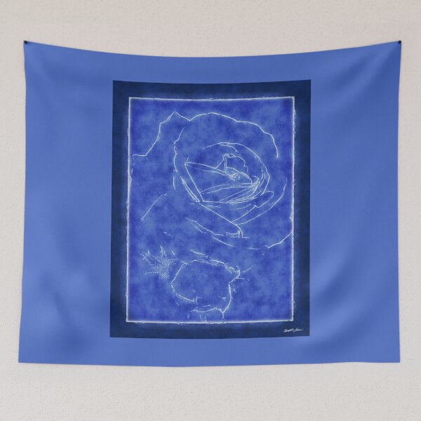Item preview, Pink Roses in Anzures 2 Outlined Dark Blue designed and sold by TravelPhotoArt.