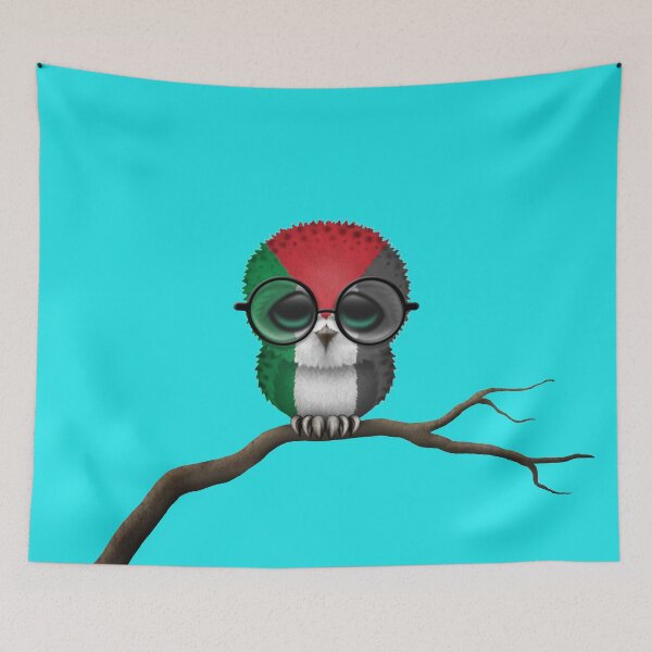 Item preview, Nerdy Palestinian Baby Owl on a Branch designed and sold by JeffBartels.